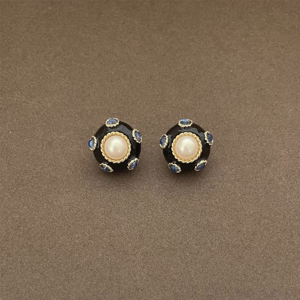 Sterling Silver Faux Pearl Stud Earrings